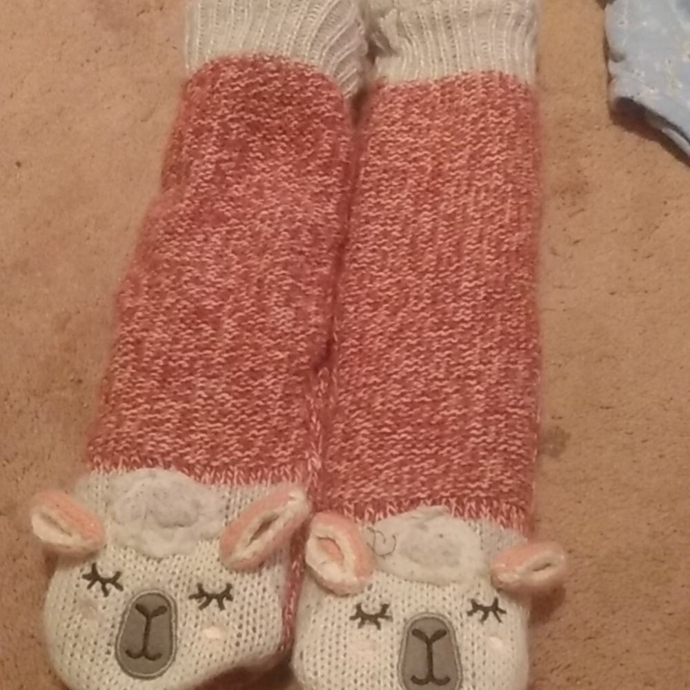 Fuzzy llama winter socks
